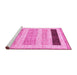 Sideview of Machine Washable Abstract Pink Modern Rug, wshabs3305pnk