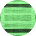 Round Abstract Emerald Green Modern Rug, abs3305emgrn