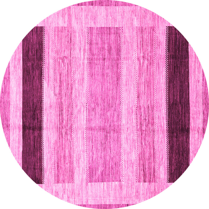 Round Abstract Pink Modern Rug, abs3305pnk