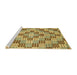 Sideview of Machine Washable Abstract Gen Brown Yellow Rug, wshabs3306