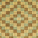 Square Machine Washable Abstract Gen Brown Yellow Rug, wshabs3306