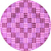 Round Machine Washable Abstract Purple Modern Area Rugs, wshabs3306pur