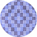 Round Abstract Blue Modern Rug, abs3306blu