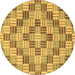 Round Machine Washable Abstract Brown Modern Rug, wshabs3306brn