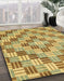 Abstract Golden Brown Yellow Modern Rug in Family Room, abs3306