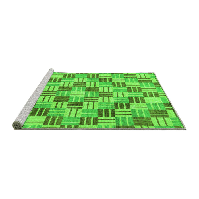 Sideview of Machine Washable Abstract Green Modern Area Rugs, wshabs3306grn