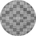 Round Abstract Gray Modern Rug, abs3306gry