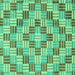 Square Abstract Turquoise Modern Rug, abs3306turq