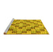 Sideview of Machine Washable Abstract Yellow Modern Rug, wshabs3306yw