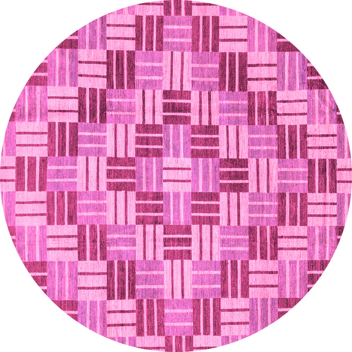 Round Abstract Pink Modern Rug, abs3306pnk