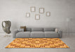 Machine Washable Abstract Orange Modern Area Rugs in a Living Room, wshabs3306org