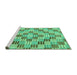 Sideview of Machine Washable Abstract Turquoise Modern Area Rugs, wshabs3306turq