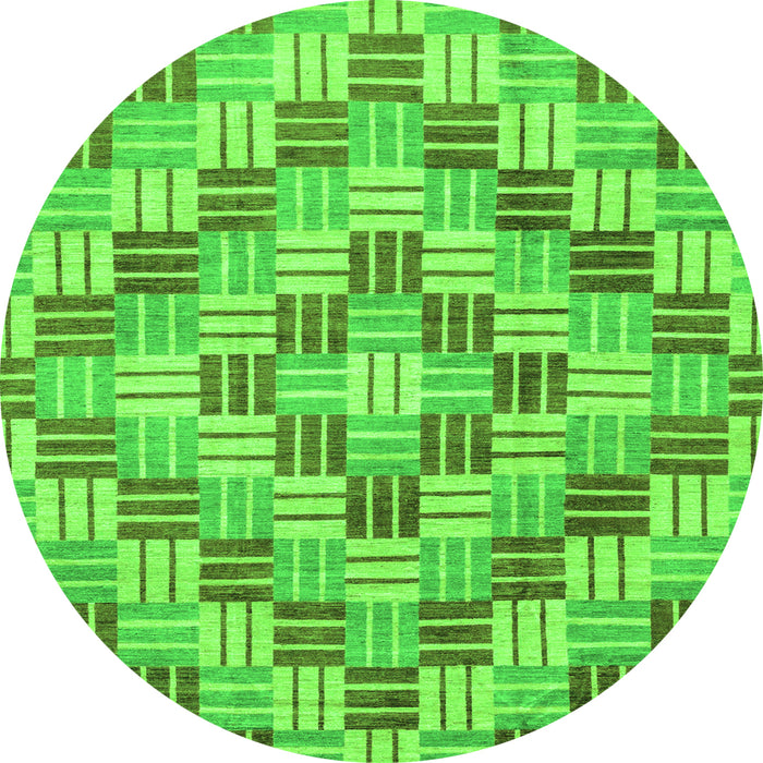 Round Abstract Green Modern Rug, abs3306grn