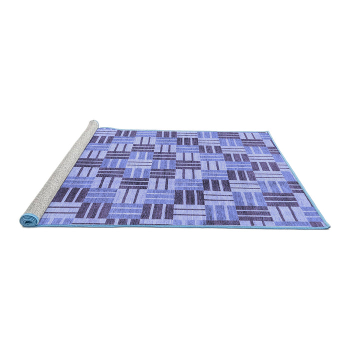 Sideview of Machine Washable Abstract Blue Modern Rug, wshabs3306blu
