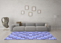 Machine Washable Abstract Blue Modern Rug, wshabs3306blu