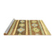 Sideview of Machine Washable Abstract Chrome Gold Yellow Rug, wshabs3307