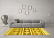 Machine Washable Abstract Yellow Modern Rug in a Living Room, wshabs3307yw