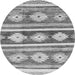 Round Abstract Gray Modern Rug, abs3307gry