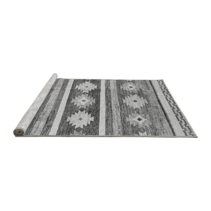Sideview of Machine Washable Abstract Gray Modern Rug, wshabs3307gry