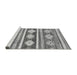 Sideview of Machine Washable Abstract Gray Modern Rug, wshabs3307gry