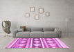 Machine Washable Abstract Purple Modern Area Rugs in a Living Room, wshabs3307pur