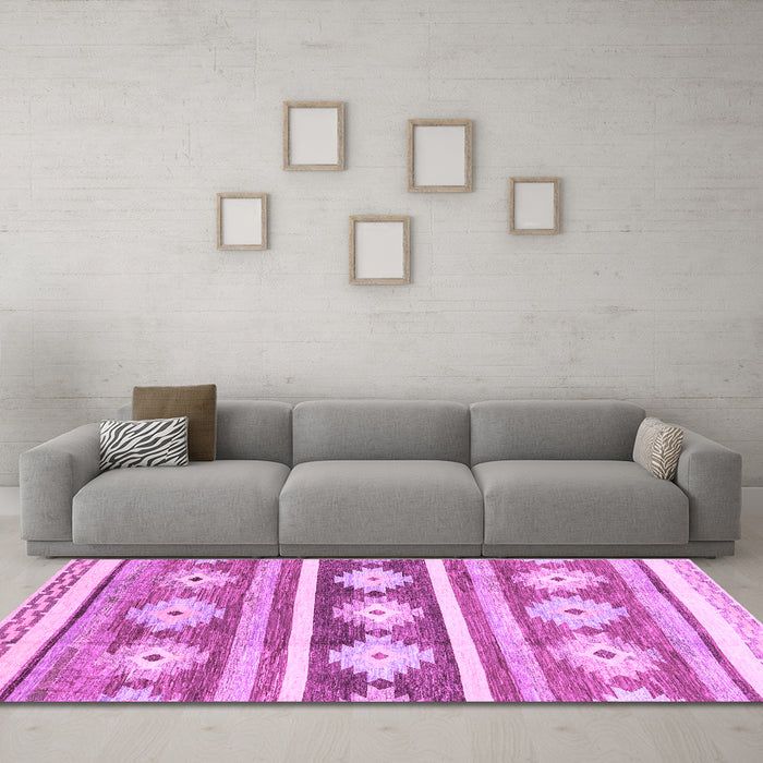 Machine Washable Abstract Purple Modern Area Rugs in a Living Room, wshabs3307pur
