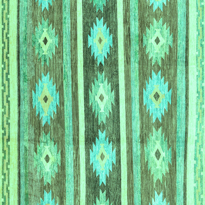 Square Abstract Turquoise Modern Rug, abs3307turq