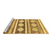 Sideview of Machine Washable Abstract Brown Modern Rug, wshabs3307brn