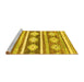 Sideview of Machine Washable Abstract Yellow Modern Rug, wshabs3307yw