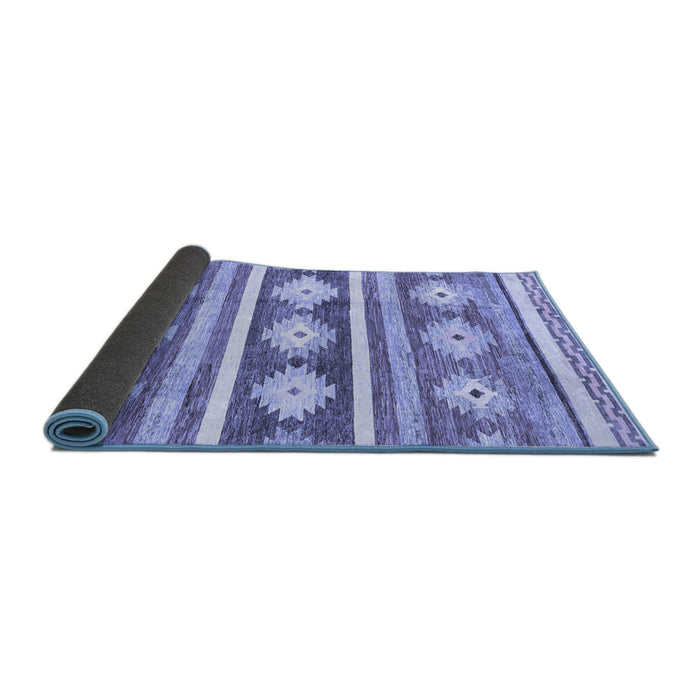 Sideview of Abstract Blue Modern Rug, abs3307blu