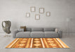 Machine Washable Abstract Orange Modern Area Rugs in a Living Room, wshabs3307org