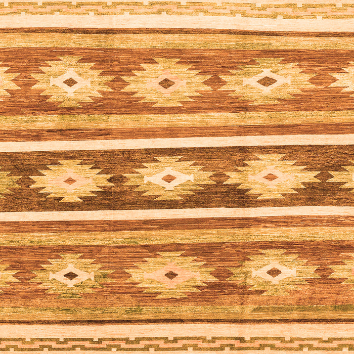 Square Abstract Orange Modern Rug, abs3307org