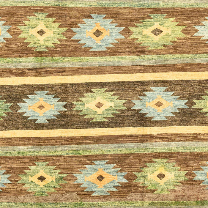 Machine Washable Abstract Chrome Gold Yellow Rug, wshabs3307