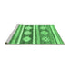 Sideview of Machine Washable Abstract Emerald Green Modern Area Rugs, wshabs3307emgrn