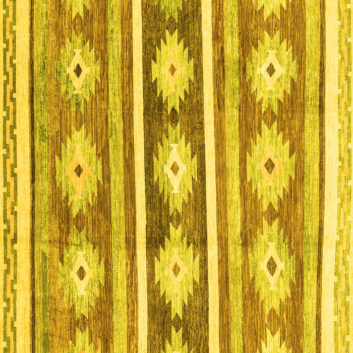 Square Abstract Yellow Modern Rug, abs3307yw