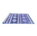 Sideview of Machine Washable Abstract Blue Modern Rug, wshabs3307blu