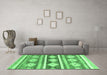 Machine Washable Abstract Emerald Green Modern Area Rugs in a Living Room,, wshabs3307emgrn