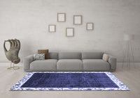 Machine Washable Abstract Blue Modern Rug, wshabs3308blu