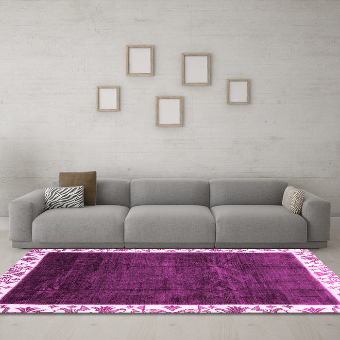 Machine Washable Abstract Pink Modern Rug in a Living Room, wshabs3308pnk