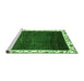 Sideview of Machine Washable Abstract Green Modern Area Rugs, wshabs3308grn