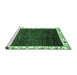 Sideview of Machine Washable Abstract Emerald Green Modern Area Rugs, wshabs3308emgrn