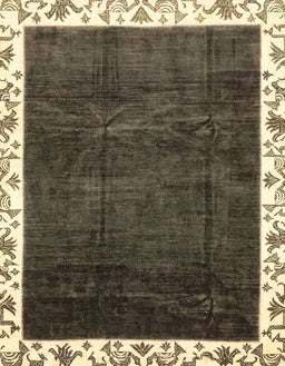 Abstract Chocolate Brown Modern Rug, abs3308