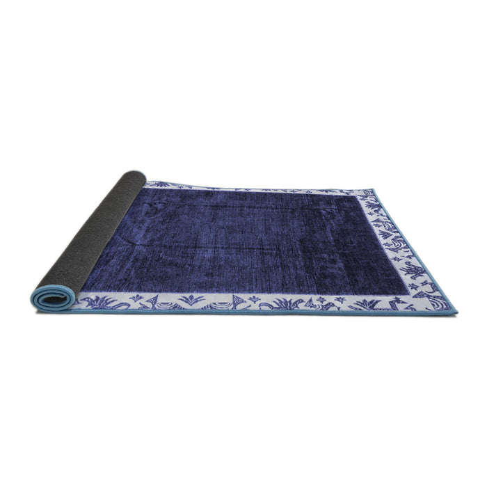 Sideview of Abstract Blue Modern Rug, abs3308blu