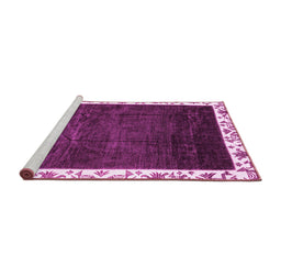 Sideview of Machine Washable Abstract Pink Modern Rug, wshabs3308pnk