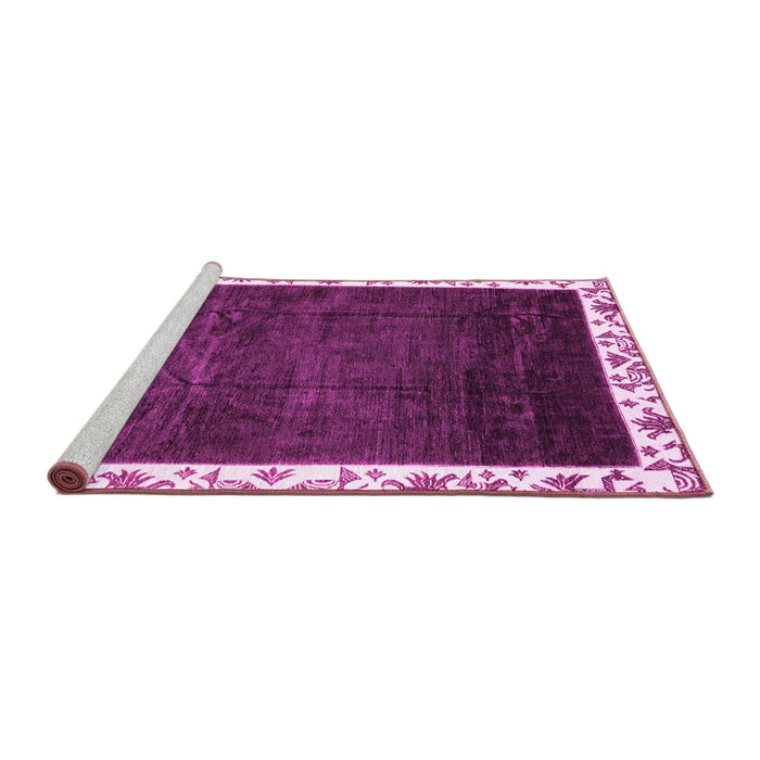 Sideview of Machine Washable Abstract Pink Modern Rug, wshabs3308pnk