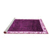 Sideview of Machine Washable Abstract Pink Modern Rug, wshabs3308pnk