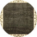 Round Abstract Chocolate Brown Modern Rug, abs3308