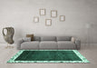 Machine Washable Abstract Turquoise Modern Area Rugs in a Living Room,, wshabs3308turq