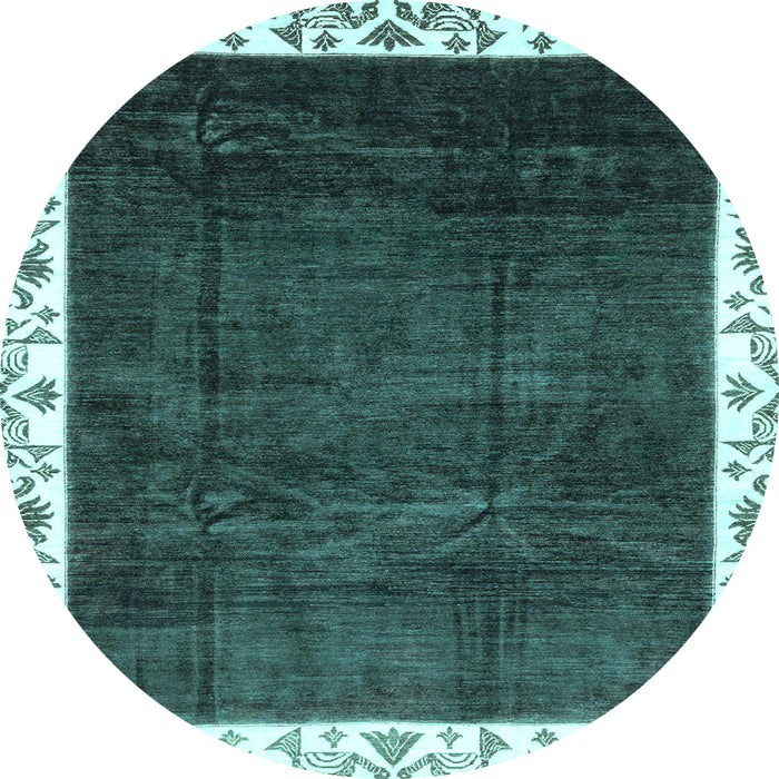 Round Machine Washable Abstract Light Blue Modern Rug, wshabs3308lblu