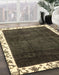 Abstract Chocolate Brown Modern Rug in Family Room, abs3308